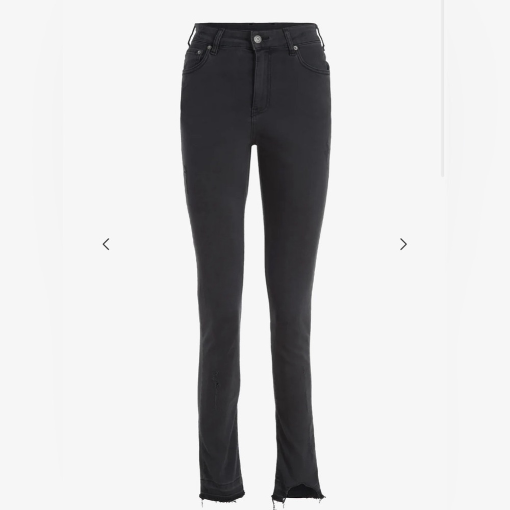 NWT $249 Seroya Maya High Rise Skinny Jean Ash Edge Raw Hem Size 26 made Italy - Picture 2 of 5